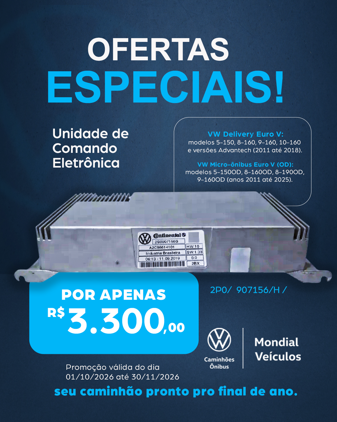 MONDIAL -unidade de comando eletrônica_